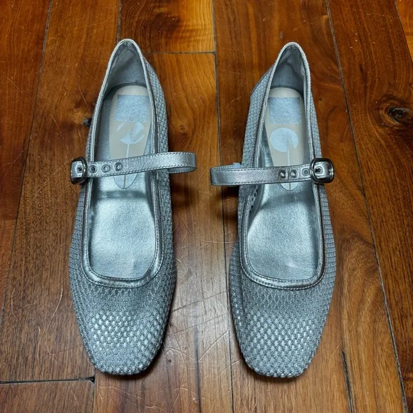 Dolce Vita Rodni Mesh Mary Jane Ballerina Flats in Silver 8 - Picture 3 of 7